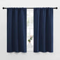 NICETOWN Kitchen Curtains, Short Blackout Curtains & Drapes, Thermal Insulated Rod Pocket Window Treatment Draperies for Nursery (Navy, 34 in x 45 in (W x L), Set of 2)