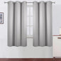 LEMOMO Light Grey Blackout Curtains 42 x 54 Inch Length Set of 2 Panels Grommet Bedroom Curtains for Living Room