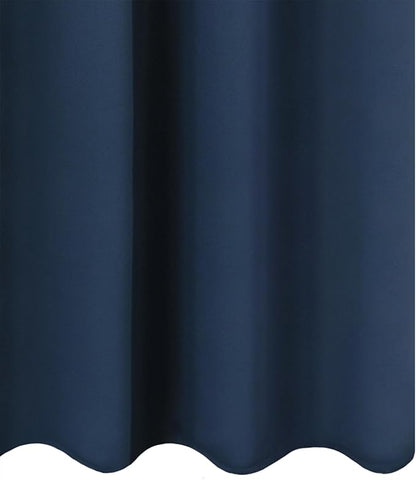 LEMOMO Blackout Curtains 66 x 72 Inch Long Navy Blue Curtains Set of 2 Panels Room Darkening Curtains for Bedroom and Living Room