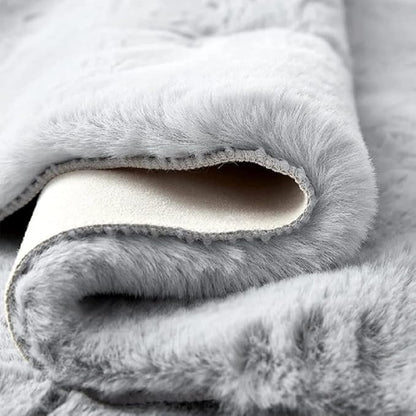 ORINOVA Silver Grey Plush Washable Area Rugs 8x10 Shag Rugs for Living Room Faux Fur Rugs for Bedroom Teen Room Decor Rectangle Nursery Rug