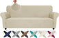 ZNSAYOTX Super Stretch Couch Cover (72"-92"), New Striped Sofa Covers Fitted Slipcovers with Elastic Bottom, Dog Cat Pets Proof Spandex Fabric Comfortable & Durable (Khaki, Sofa)