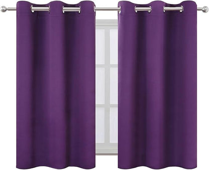 LEMOMO Purple Blackout Curtains 42 x 54 Inch Length Set of 2 Panels Grommet Bedroom Curtains for Living Room