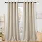NICETOWN Linen Curtains 108 inch Length 2 Panels, Grommet Semi Sheer Linen Blend Luxury Window Drapes Privacy with Light Filtering for Bedroom/Living Room, Taupe, W52 x L108