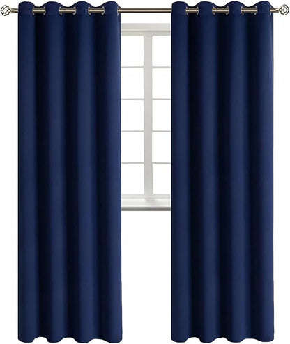 BGment Blackout Curtains for Living Room - Grommet Thermal Insulated Room Darkening Curtains for Bedroom, 2 Panels of 52 x 95 Inch, Navy