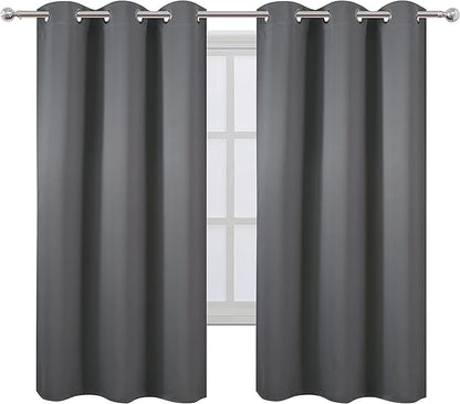 LEMOMO Frost Grey Thermal Blackout Curtains/38 x 63 Inch/Set of 2 Panels Room Darkening Curtains for Bedroom