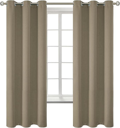 BGment Room Darkening Curtains 63 Inches Long - Grommet Thermal Insulated Drapes Window Treatment Curtains for Bedroom, 2 Panels, 38 x 63 Inch, Cocoa