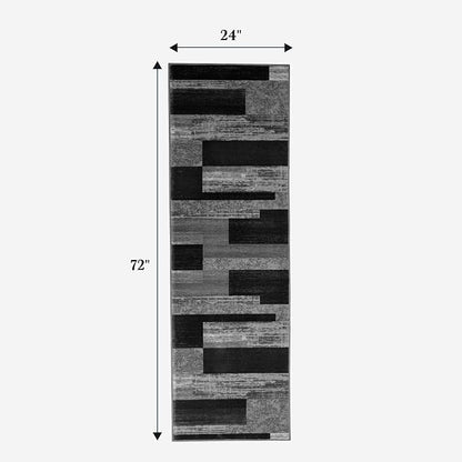 LIANLAM 2x6 Washable Runner Rug for Hallway&Kitchen,Non-Slip Long Carpet with Vintage Checkered Design,Ultra-Thin Low Pile,Stain Resistant Easy Clean Floor Mat for High Traffic Areas(2x6,Gray)