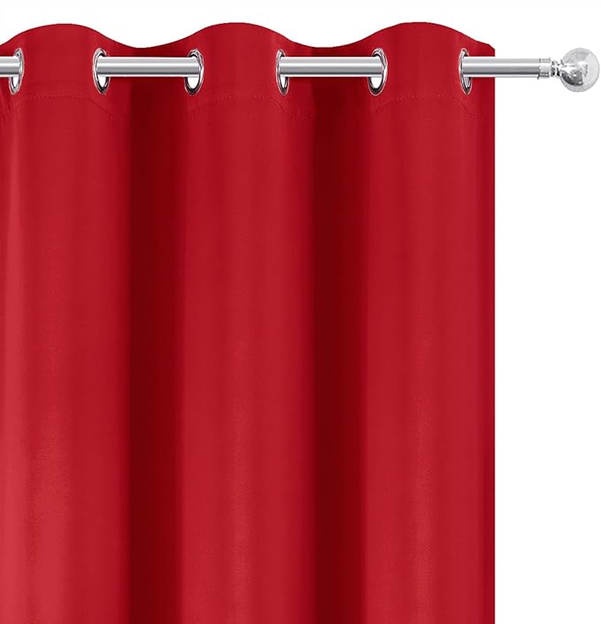 LEMOMO Blackout Curtains 52 x 90 Inch Long Bright Red Curtains Set of 2 Panels Room Darkening Curtains for Bedroom and Living Room
