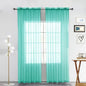 SpaceDresser Sheer Voile Window Treatment Rod Pocket Curtain Panels for Kitchen Bedroom Living Room Drapes Sunlight Filtering Privacy Semi Home Decor Assorted Colors Sizes (Turquoise, 52 W x 96 L)