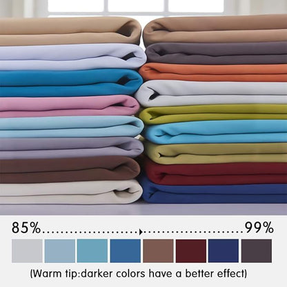 Yakamok Room Darkening Thermal Insulated with Grommet Window Curtain for Bedroom, 38Wx45L inch, Light Reducing Drapes for Living Room,Light Beige, 2 Panels