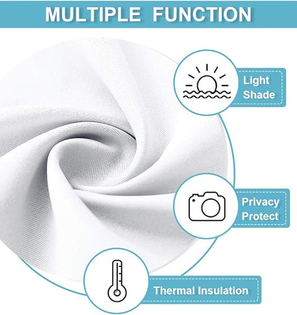 RYB HOME Blackout Curtains for Bedroom 102 inches Long, Privacy Thermal Insultaed Sunlignt Heat Blocking Drapes for Sliding Patio Door, Width 42 by Length 102, Pure White, 2 Panels Set