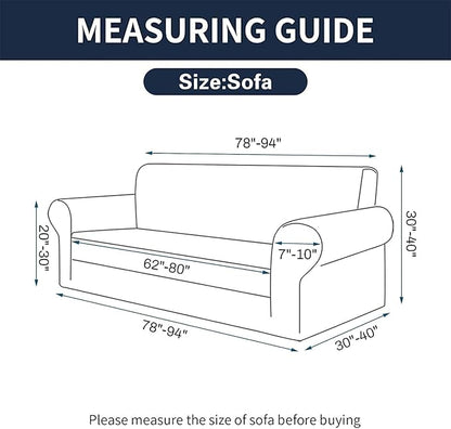Cupuamon 2026 New Stretch Sofa Slipcovers Couch Cover for 3 Cushion Furniture Protector Sofa Covers with Elastic Bottom Jacquard Fabric Small Checks for Pets, Kids -Sofa, Tan
