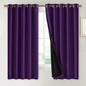NICETOWN 100% Blackout Curtains with Black Liners, Royal Purple, 2 Panels, 62-inch W by 63-inch L, Thermal Insulated Full Blackout 2-Layer Lined Drapes, Energy Efficiency Window Draperies for Bedroom
