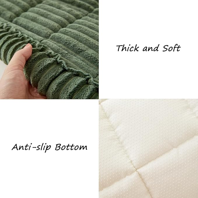 Couch Cover for Dogs Washable, Fuzzy Pet Couch Covers for 3 Cushion Sofa Pet Friendly, Non Slip Sofa Cover (Green, 27.6" x 27.6"/70 x 70cm 2 PCS)