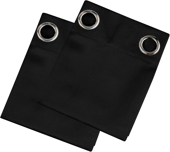 LEMOMO Blackout Curtains 52 x 120 Inch Long Black Curtains Set of 2 Panels Room Darkening Curtains for Bedroom and Living Room