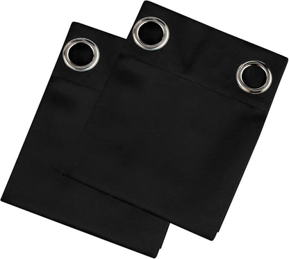 LEMOMO Blackout Curtains 52 x 120 Inch Long Black Curtains Set of 2 Panels Room Darkening Curtains for Bedroom and Living Room
