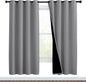 NICETOWN Full Shade Curtain Panels, Pair of Energy Smart & Noise Blocking Out Blackout Drapes for Dining Room Window, Thermal Insulated Guest Room Lined Window Dressing(Silver Grey, 46 x 72 inch)