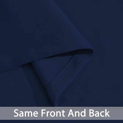 Yakamok 36 Inch Blackout Curtains for Kitchen, Sunlight Block Energy Saving Drapes for Bedroom Bathroom Room Darkening Window Treatment Panels, Navy Blue, 52Wx36L, 2 Panels