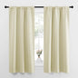 NICETOWN Bedroom Curtains for Kids Room, Window Treatment Thermal Insulated Solid Room Darkening Drape Panels for Girls Room (Beige, Set of 2, 34 inches Width by 63 inches Length)