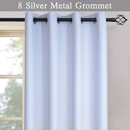 SimpleHome Ombre Curtains 52 x 63 Inch for Bedroom 2 Panels, Gradient Grey White to Black Light Blocking Thermal Insulated Grommet Room Darkening Window Curtain/Drapes for Living Room