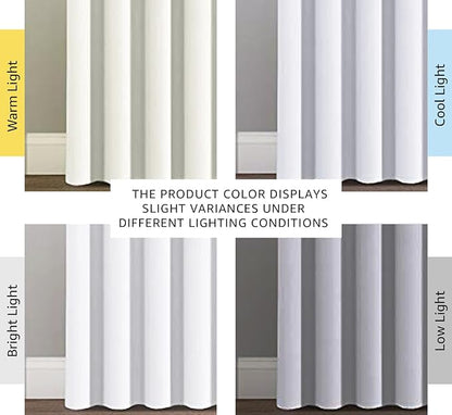 H.VERSAILTEX Patio White Curtains for Sliding Door Extral Wide Curtain Panels Thermal Insulated Room Divider - Grommet Top, 9' Tall by 8.5' Wide, W100 x L108, Pure White