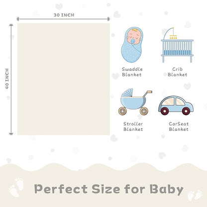 Yurhap Fleece Baby Blanket Heart Checkered Blanket, Ultra Soft Cozy Baby Blankets for Boys Girls, Fluffy Infant Toddler Newborn Receiving Blankets for Crib Stroller 30”×40” (Cream)