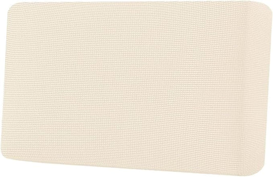H.VERSAILTEX Super Stretch Individual Seat Cushion Covers Sofa Covers Couch Cushion Covers Slipcover Sets Thick Jacquard Textured Twill Fabric (1 Piece Loveseat Cushion Cover, Cream)