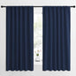 NICETOWN Blackout Curtains for Bedroom, Blackout Draperies, Home Decorations Thermal Insulated Solid Rod Pocket Blackout Drapes for Cafe (Navy, One Pair, 62 x 63-inch)