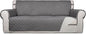PureFit Reversible Quilted Sofa Cover, Water Resistant Slipcover Furniture Protector, Washable Couch Cover with Non Slip and Elastic Straps for Kids, Dogs, Pets (Oversized Sofa, Gray/Ivory)
