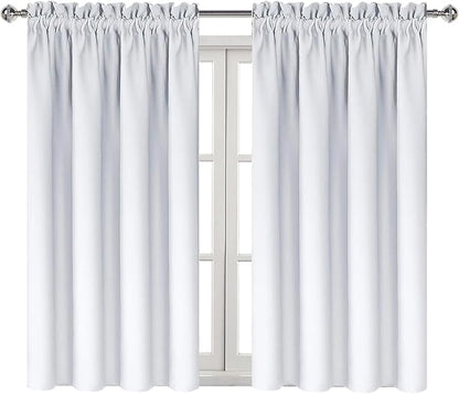 DWCN White Room Darkening Blackout Curtains - Thermal Insulated Privacy Energy Saving Window Curtain Drapes 52 x 45 inch Length, Set of 2 Bedroom Living Room Curtains