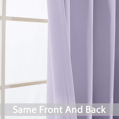 Yakamok Lilac Room Darkening Thermal Insulated with Grommet Blackout Curtains for Bedroom, 52Wx108L inch,2 Panels