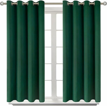 BGment Blackout Curtains - Grommet Thermal Insulated Room Darkening Bedroom and Living Room Curtain, Set of 2 Panels (52 x 54 Inch, Emerald)
