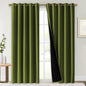 NICETOWN Full Shade Curtain Panels, Olive Green, 70 x 84 inch, Pair of Energy Smart & Noise Blocking Out Blackout Drapes for Dining Room Window, Thermal Insulated Guest Room Lined Window Dressing
