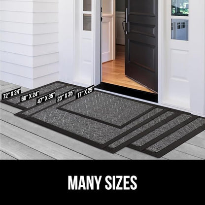 GORILLA GRIP 100% Waterproof All-Season WeatherMAX Doormat US Designed Natural Rubber, Stain and Fade Resistant, Low Profile Indoor Outdoor Door Mats, Easy Clean Patio Mat, 29x17, Sand Beach
