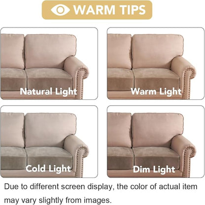 H.VERSAILTEX Velvet Stretch Couch Cushion Cover Plush Cushion Slipcover for Chair Loveseat Sofa Cushion Furniture Protector Seat Cushion Sofa Cover (2 Piece Large Sofa Cushion Covers, Taupe)