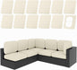 hyha 12Pcs Patio Cushion Covers, Stretch Outdoor Couch Cushion Covers Replacement, Washable Outdoor Chair/Sofa Slipcovers for Patio Furniture Cushions Protector with Elastic Bottom(Beige,Cover Only)