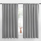 NICETOWN Short Curtains for Small Window - Thermal Insulated Rod Pocket Blackout Drapes/Draperies for Dining Room (2 Panels, W70 x L63 inches, Silver Grey)