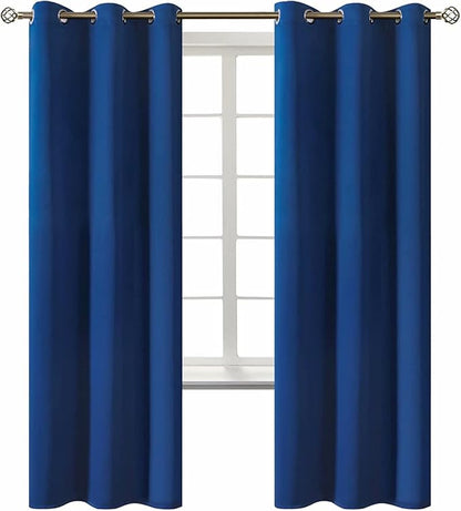 BGment Blackout Curtains for Bedroom - Grommet Thermal Insulated Room Darkening Curtains for Living Room, 42 x 72 Inch, 2 Panels, Royal Blue