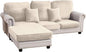 Couch Cover 3-Piece Elastic Velvet Couch Cushion Covers & Chaise Slipcovers for L-Shaped Sofas - Sofa Seat Covers Washable, Soft Protector for Couches (2 Seater + Chaise, Cream)