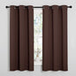 NICETOWN Nursery Essential Thermal Insulated Solid Grommet Top Blackout Curtains, Home Decoration Privacy Curtains for Bedroom (Chocolate Brown, 1 Pair, 42 x 63 inches)