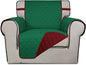 PureFit Reversible Quilted Sofa Cover, Water Resistant Slipcover Furniture Protector, Washable Couch Cover with Non Slip and Elastic Straps for Kids, Dogs, Pets (Chair, Green/Red)