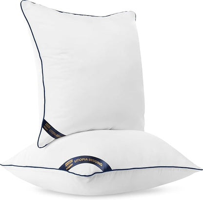 Utopia Bedding Throw Pillow Inserts (Pack of 2, White), 18 x 18 Inches Decorative Indoor Pillows for Sofa, Bed, Couch, Cushion Sham Stuffer