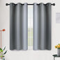 SimpleHome Ombre Room Darkening Curtains 45 inches Length for Bedroom,Grommet Gradient Light Blocking Grey Gradient Window Curtains for Living Room,2 Panels, 42x45 inches