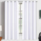 Yakamok White Curtains 63 Inch Length Room Darkening Grommet Light Blocking Thermal Insulated Blackout Window Curtain for Bedroom Living Room 52" W x 63" L (Set of 2 Panels,Pure White)