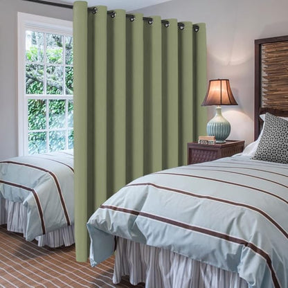 H.VERSAILTEX Blackout Patio Curtains 100 x 108 Inches Solid Thermal Insulated Grommet Blackout Curtains/Drapes for Sliding Door Extral Wide Curtain Panels Room Divider, 9' Tall by 8.5' Wide - Sage
