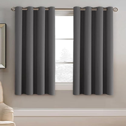 H.VERSAILTEX Blackout Curtain for Living Room Thermal Insulated Window Treatment Curtain 54 inch Length Energy Saving Solid Grommet Top Blackout Drape, One Panel, Charcoal Gray, 52" W x 54" L