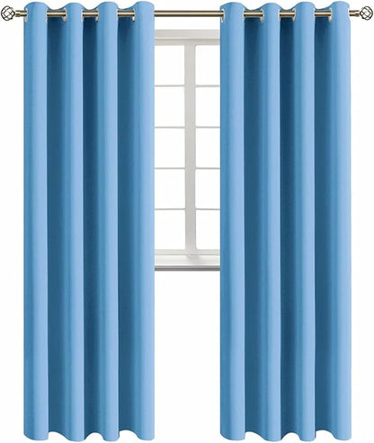 BGment Room Darkening Curtains 95 Inches Long - Grommet Thermal Insulated Drapes Window Treatment Curtains for Bedroom, 2 Panels, 52 x 95 Inch, Sky Blue
