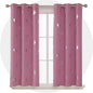 Deconovo Blackout Curtains Thermal Insulated Palm Fan Foil Print Grommet Room Darkening Curtain for Kids Bedroom 42 x 63 Inch Pink 2 Panels