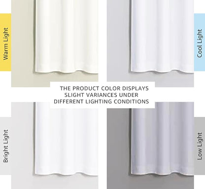 NICETOWN Pure White 100% Blackout Lined Curtains, 2 Thick Layers Narrow Wide Window Treatment Panels Thermal Insulated Drapes for Kitchen Small Window (1 Pair, 37" Width x 63" Length Each Panel)