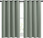 NICETOWN Blackout Sage Green Curtains for Cafe 45 inch Length - Grommet Room Darkening Sound Reducing Solid Curtains and Drapes for Small Windows, W52 x L45, 2 Panels